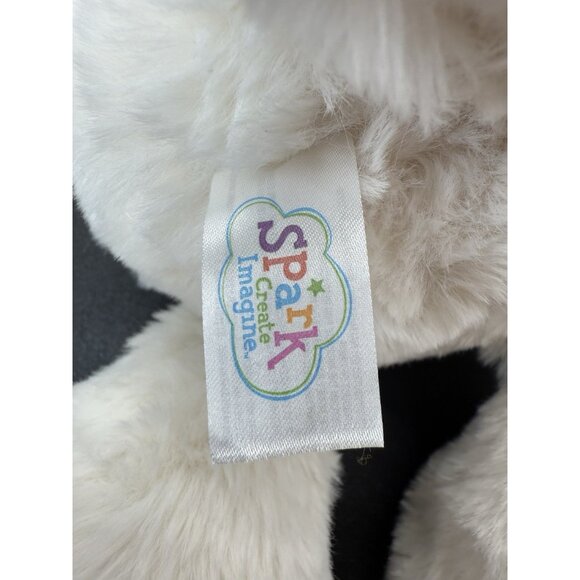 Spark Create Soft Bunny Rabbit White Plush Satin Ears Rattle 16” Stuffed Animal - Picture 8 of 11